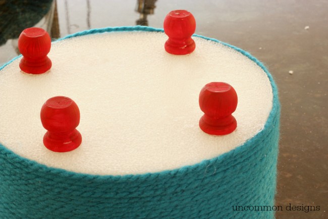 Valentine Cake Pop Stand made with a yarn wrapped Make It Fun Foam Cake Round! by Uncommon Designs 