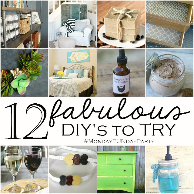 12 fabulous diys to try from the 8 bog Monday Funday link party via Uncommon Designs.