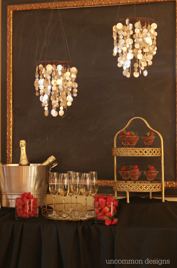 Learn how to throw a glamorous Oscars Party and set up your own Champagne bar! by Uncommon Designs