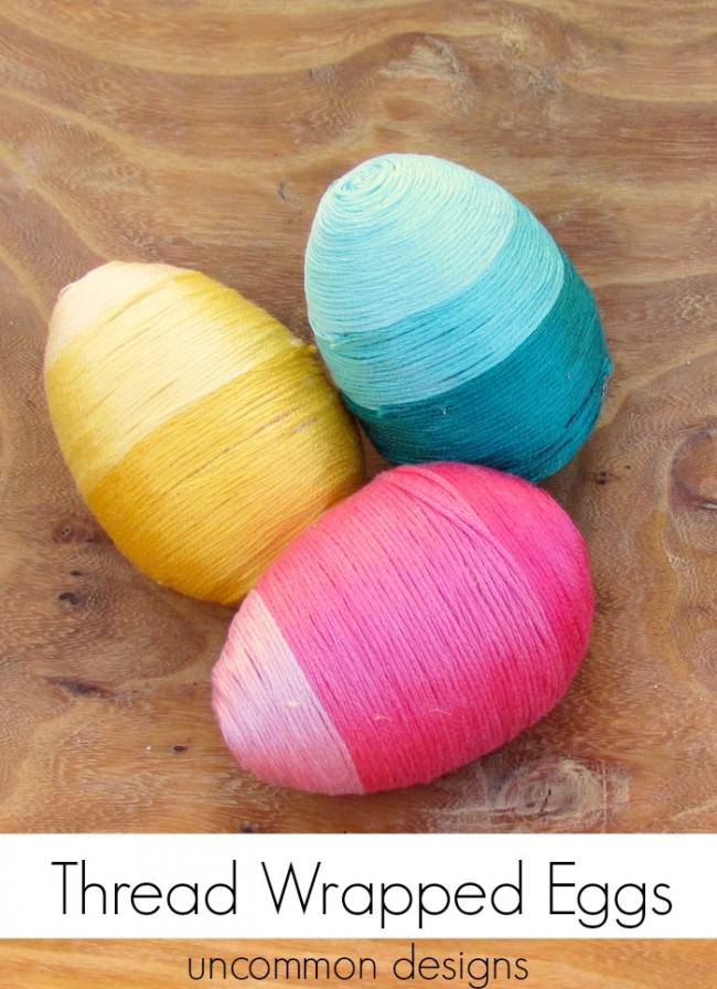 Thread Wrapped Easter Eggs by Uncommon Designs 