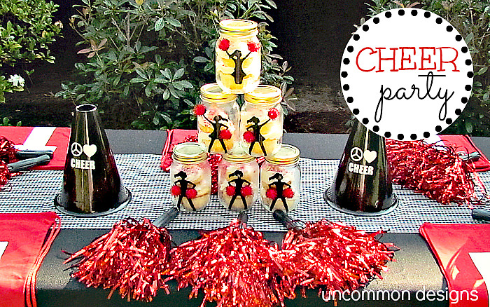Got a little cheerleader? This fabulous cheer birthday party would be a hit via Uncommon Designs.