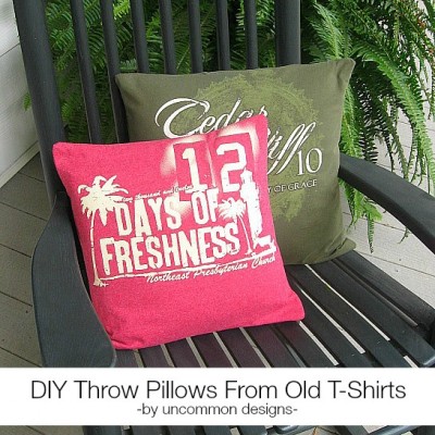 DIY Throw Pillows From Old T-Shirts