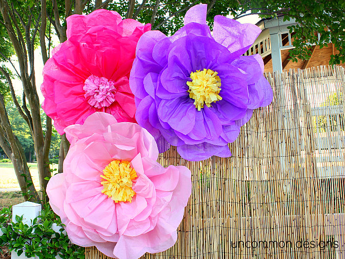 Create giant Luau Tissue Paper Flowers for the next party via Uncommon Designs. Tutorial on the site. 