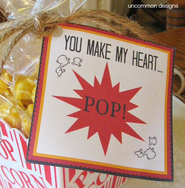 A free Valentine printable! You make my heart pop! via Uncommon Designs. 