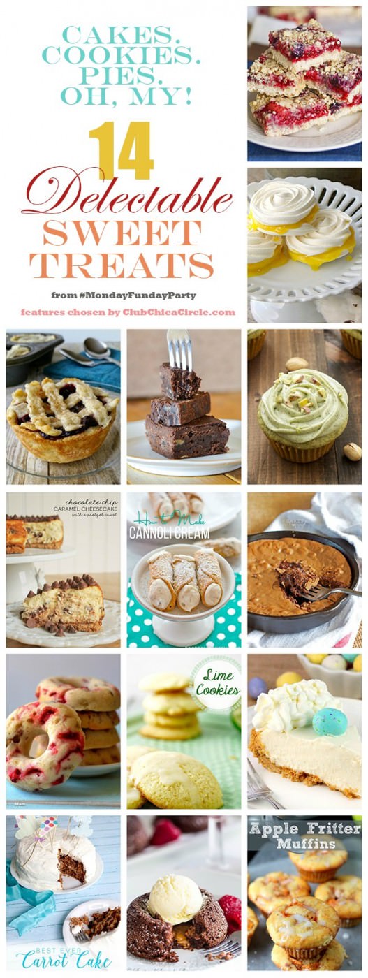 14 incredible sweet treats and desserts from the 8 blog Monday Funday party via Uncommon Designs.