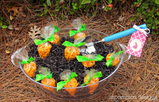 Create your own carrot patch for Easter treats with this simple idea from Uncommon Designs 