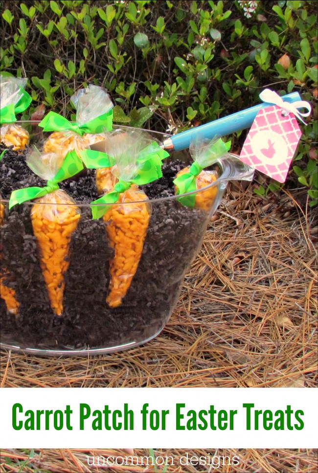 Create your own carrot patch for Easter treats with this simple idea from Uncommon Designs