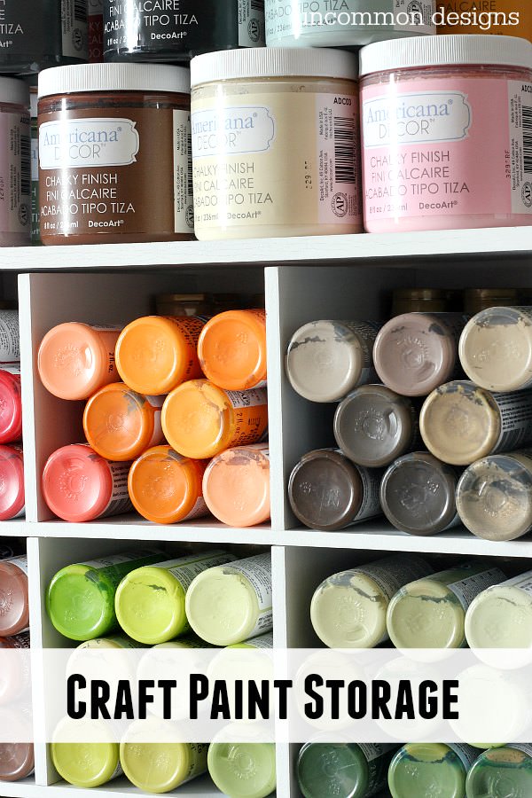 Organize all of those tiny bottles of craft paint with this simple solution from Uncommon Designs