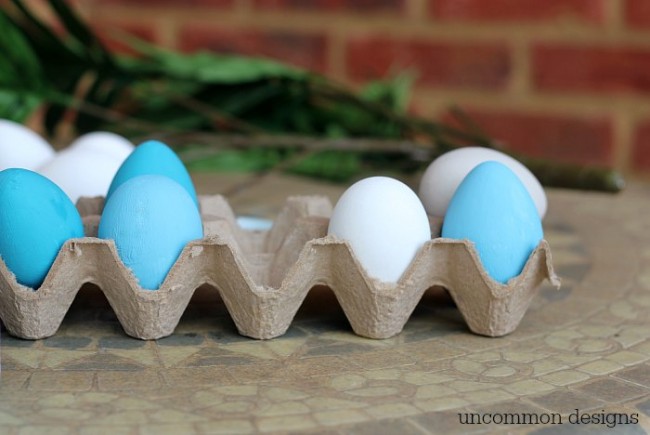 Add a little paint and a temporary tattoo for these gorgeous modern Easter eggs by Uncommon Designs