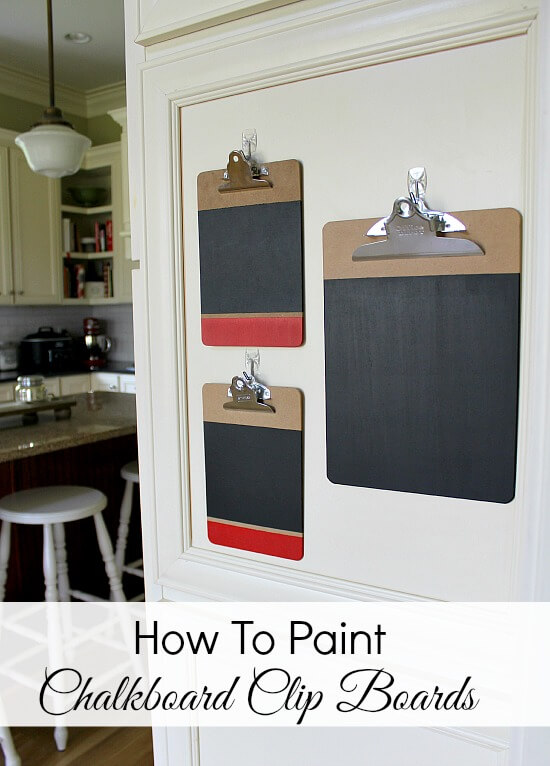 Learn How to Paint Chalkboard Clipboards via Uncommon Designs.