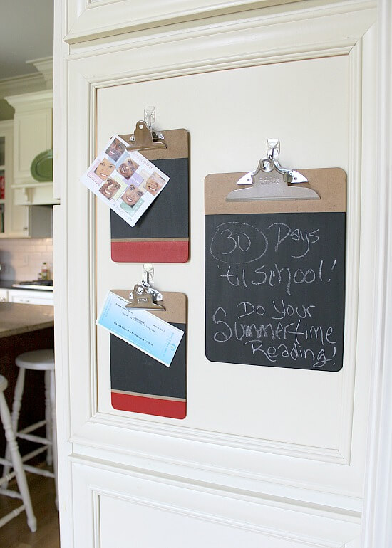 Learn How to Paint Chalkboard Clipboards via Uncommon Designs.