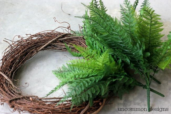 Make a DIY Faux Fern Wreath for Summer with Uncommon Designs