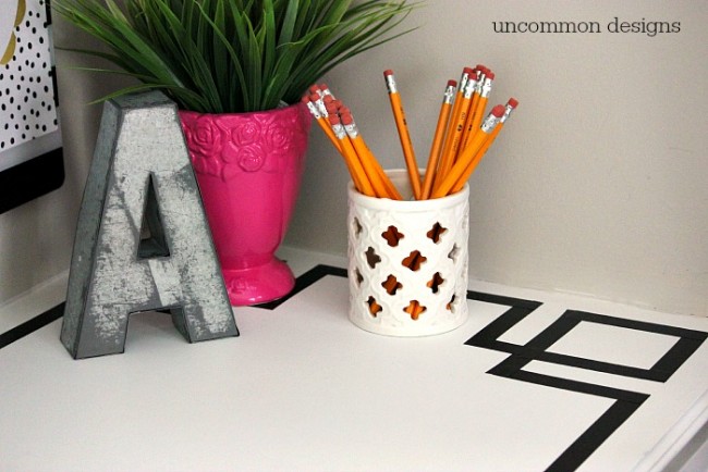 Create a Greek Key Desk Upgrade for Less than $1 with Uncommon Designs 