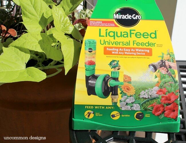 Miracle-Gro Liquafeed Universal Feeder makes watering and feeding your garden a breeze via Uncommon Designs.