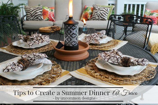 Tips to Create a Summer Dinner Al Fresco via Uncommon Designs.