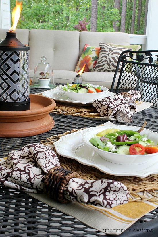 Creating a summer dinner al fresco via Uncommon Designs.