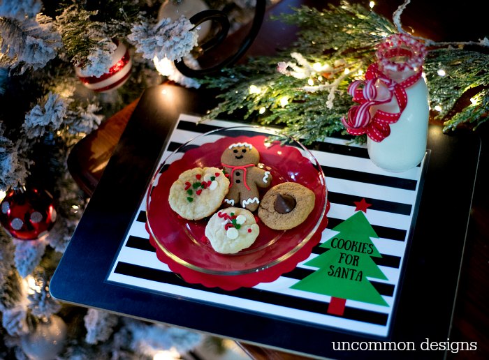 This year use this sweet Cookies for Santa Free Printable Placemat.  So cute and your kids will love this tradition! | Uncommon Designs 