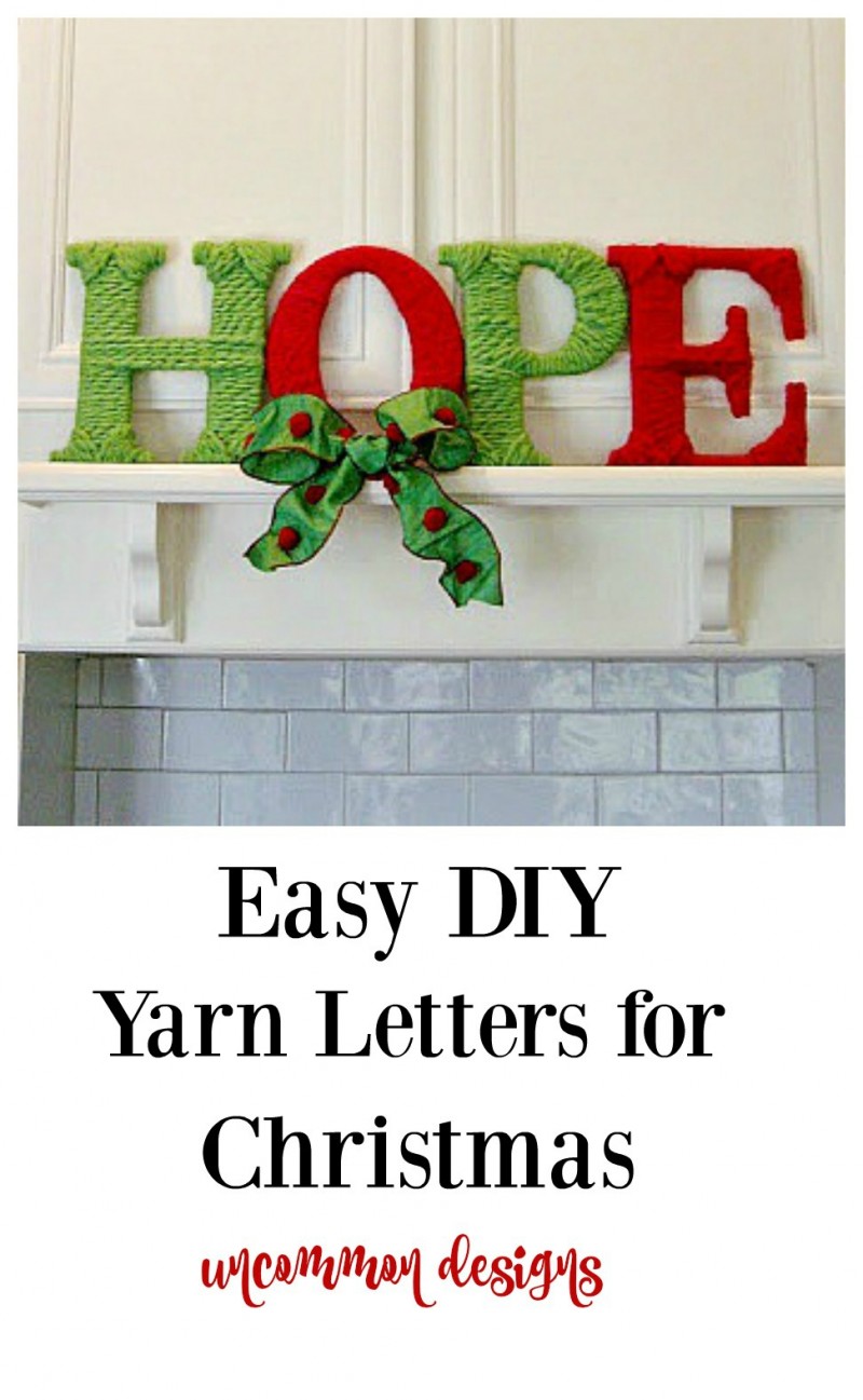 Easy DIY Yarn Letters for Christmas