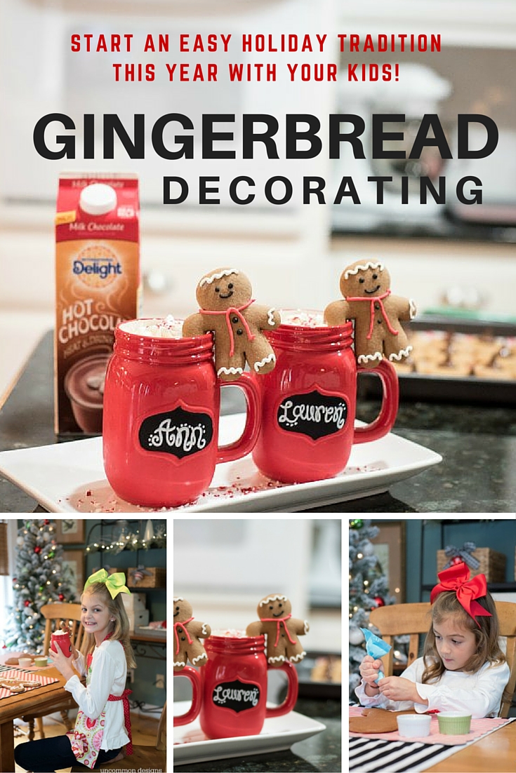 Start an easy holiday tradition with your family this year!  Decorate Gingerbread Men, Sip on Hot Chocolate and Have fun! | Uncommon Designs 