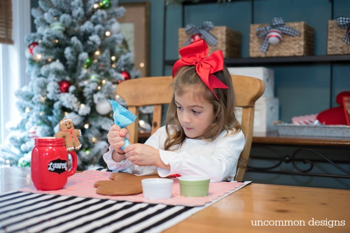 Start an easy holiday tradition with your family this year!  Decorate Gingerbread Men, Sip on Hot Chocolate and Have fun! | Uncommon Designs 