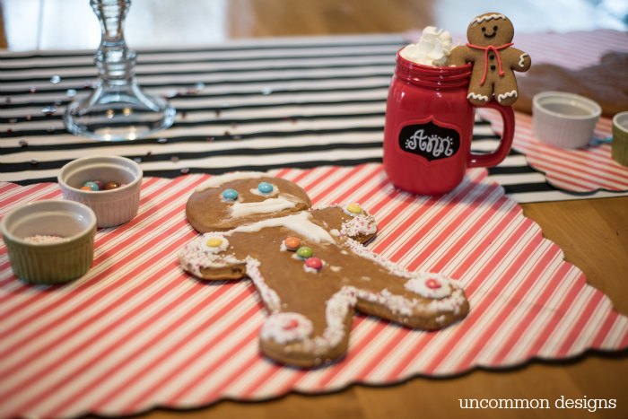 Start an easy holiday tradition with your family this year!  Decorate Gingerbread Men, Sip on Hot Chocolate and Have fun! | Uncommon Designs 