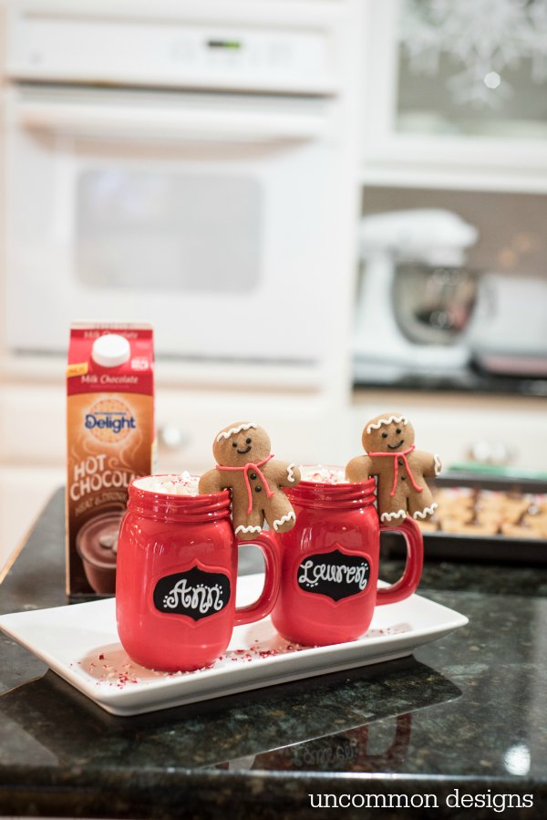 Start an easy holiday tradition with your family this year!  Decorate Gingerbread Men, Sip on Hot Chocolate and Have fun! | Uncommon Designs 