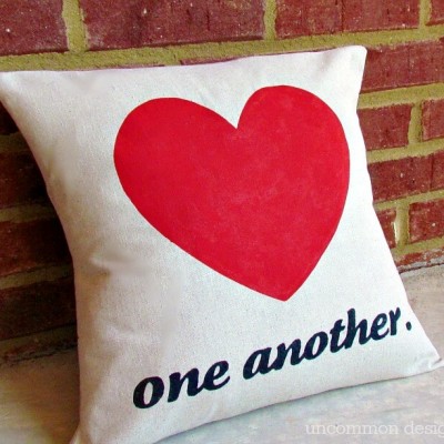 Love One Another a Valentine Pillow
