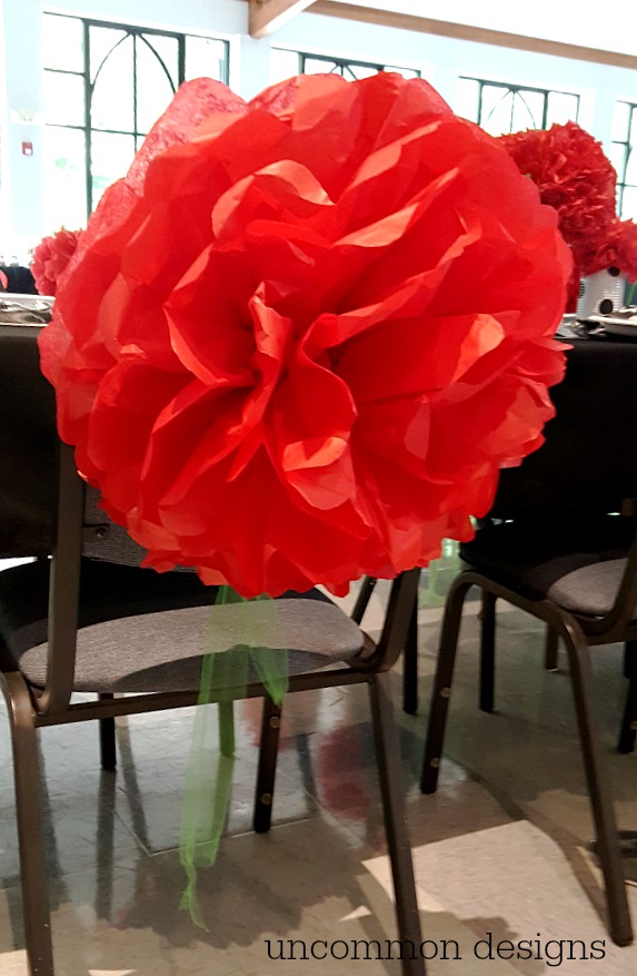 tissue paper chair flower