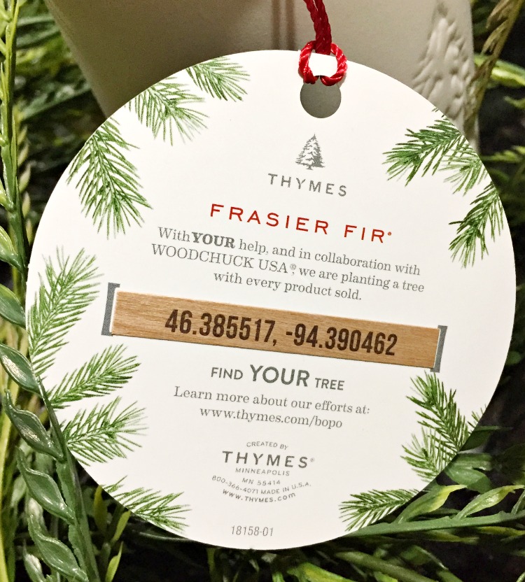 This year decorate and give with a purpose with Thymes candles and their Buy One. Plant One. Campaign #ad #BestGiftEver #BuyOnePlantOne #FrasierFir #DiscoverThymes #SmellsLikeChristmas