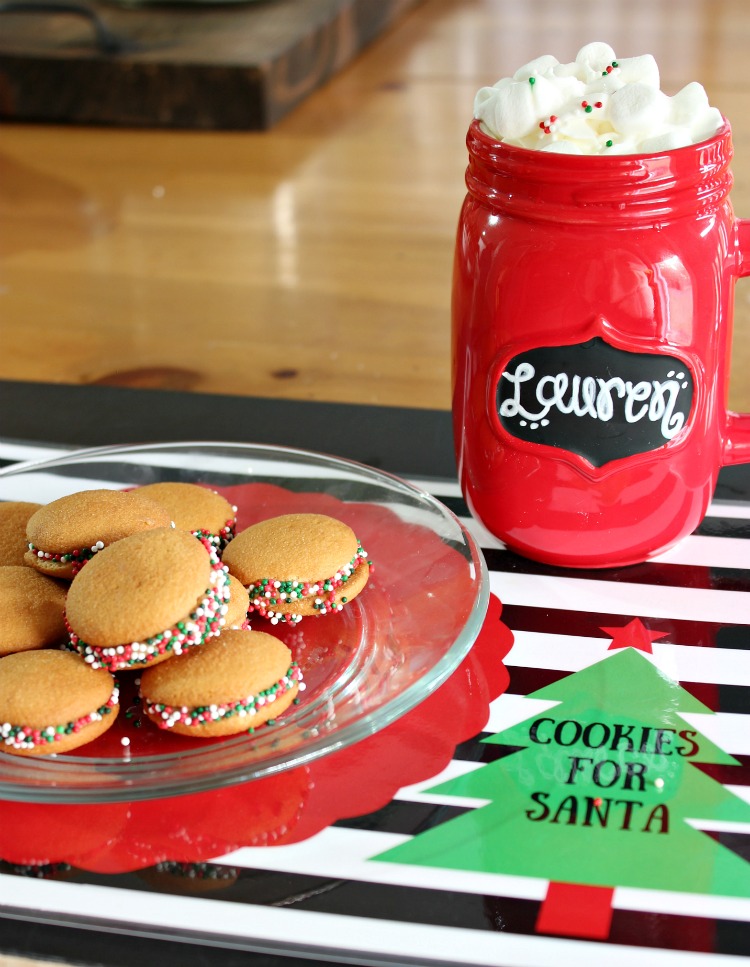 Get the kids in on the fun of creating a easy holiday cookies for Santa. Paired with delicious hot chocolate and this adorable downloadable placemat you are ready for Santa in an instant! See more on https://uncommondesignsonline.com/ #ChristmasCookies #Christmas #NewforSanta #ad