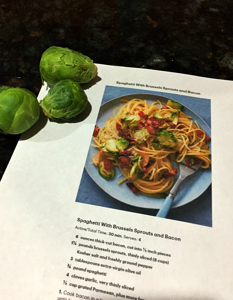 One Pot Spaghetti with Brussels Sprouts Recipe... perfect for busy families and great for weeknight meals and for busy families. See the full recipe at https://uncommondesignsonline.com/ #BrusselsSprouts #WeeknightMeals #EasyDinners