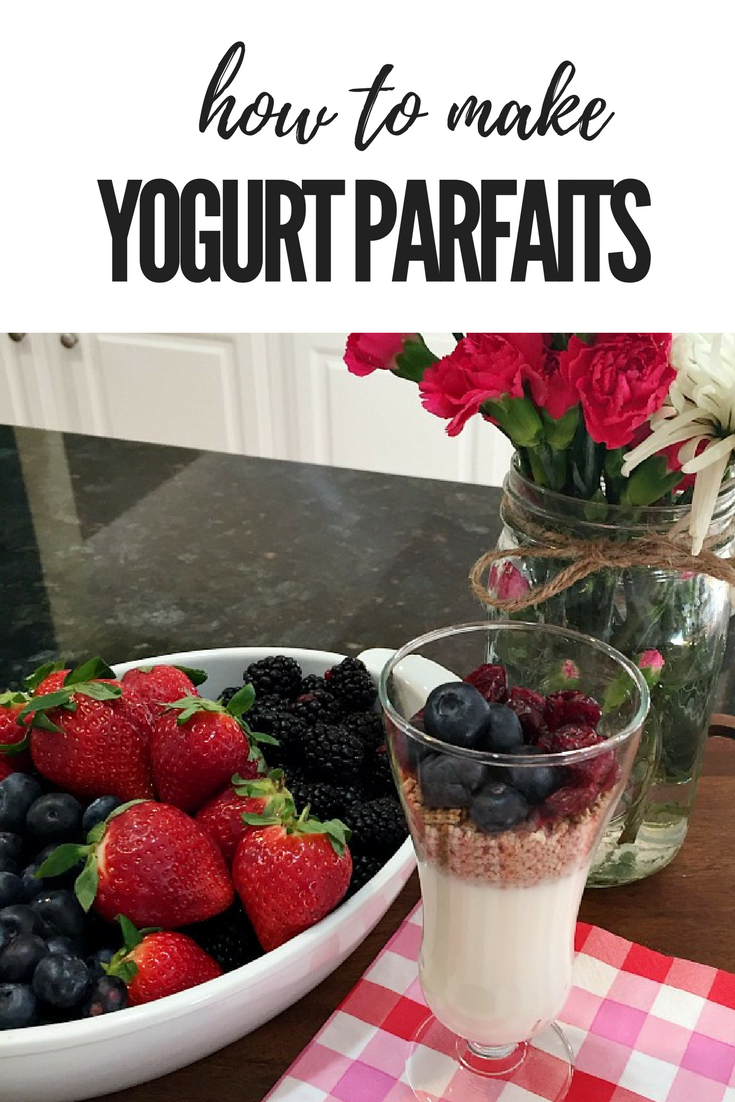 These yogurt parfaits topped with grape nuts cereal are a fun way to get your kids to eat a wholesome breakfast and they who doesn't love eating out of fancy glasses? 