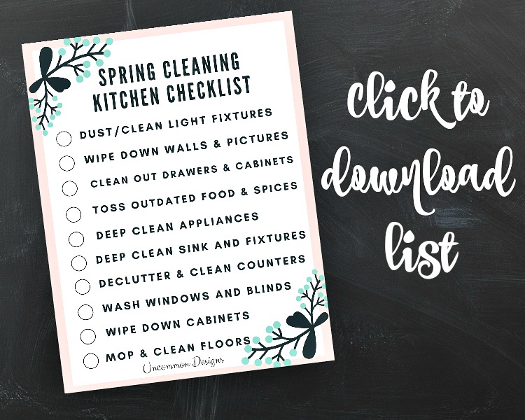 Spring Cleaning Kitchen Checklist Download
