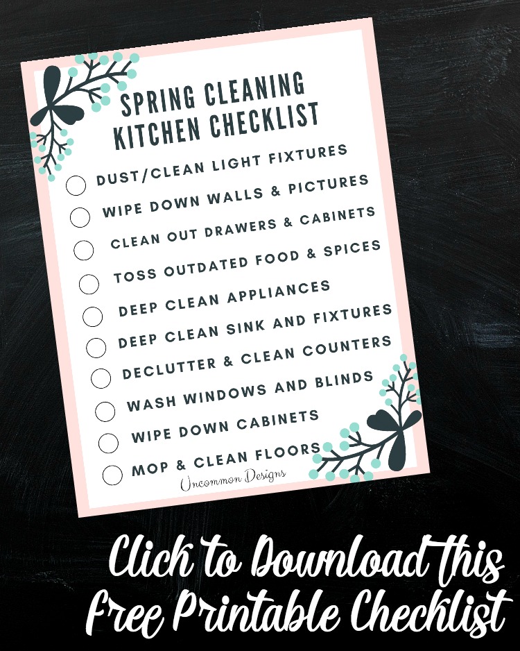 Tackle Spring Cleaning this Year with this handy Spring Kitchen Cleaning Checklist! You will be prepared and ready for a sparkling clean home! 