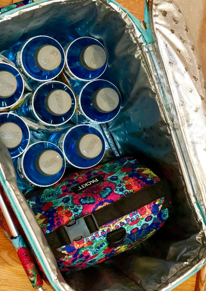 Create a Mobile Snack Station with a Rolling Insulated Cooler, ice packs, a freezable lunch sak for healthy and filling snacks. No more expensive trips to the convenience store or drive thrus! #SaveSnackScore #ad @Walmart