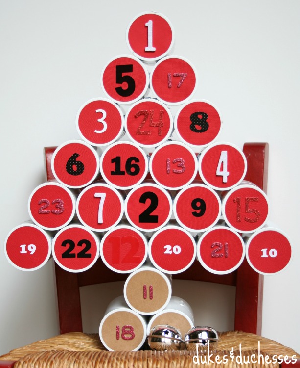 PVC Pipe Advent Calendar by Dukes and Duchesses