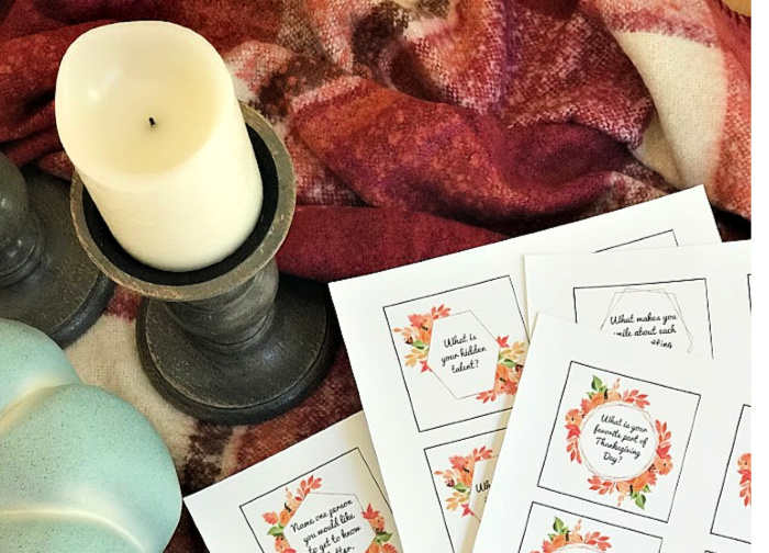 Take your Thanksgiving table talk up a notch with these free printable Thanksgiving Conversation Starters! These are perfect for every family to share around the Thanksgiving table!      #Thanksgiving #ThanksgivingIdeas #ThanksgivingTraditions #ThanksgivingPrintable #ThanksgivingTable