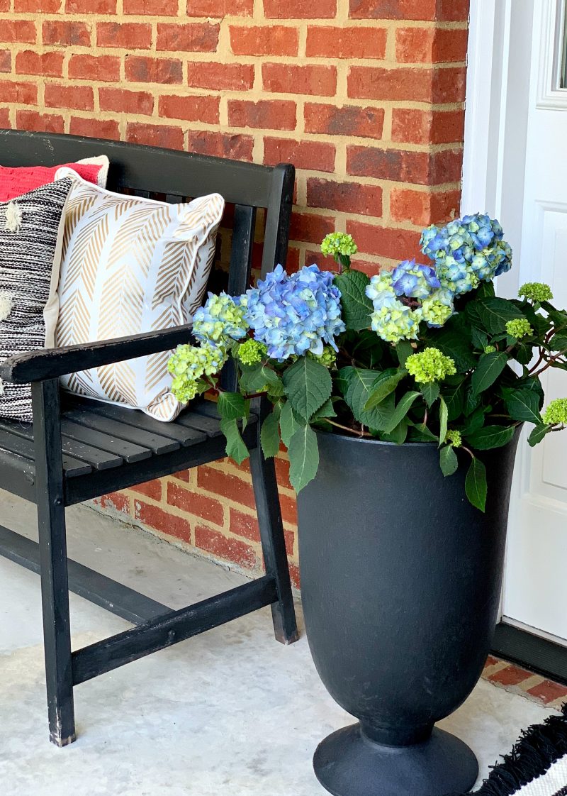 A Grown Up Summer Porch: Endless Summer® Hydrangeas have made my summer front porch absolutely stunning! Loving this fun porch decor! 