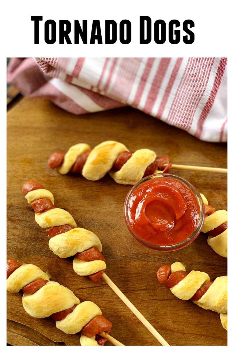 Tornado Dogs | Hot Dogs on a stick with a twist. Amp up the summer fun with this hot dog recipe for an easy dinner idea. With only a few ingredients and Hunt's Best Ever Ketchup, dinner is yummy and fun! 