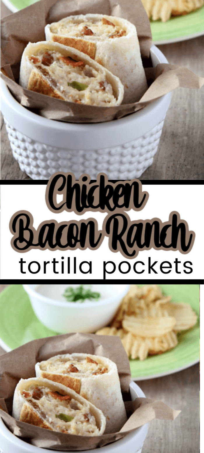 This easy recipe for  chicken bacon ranch tortilla pockets is not your average chicken wrap recipe. Learn how to make this chicken recipe for a wrap with loads of flavor and has bacon! 
